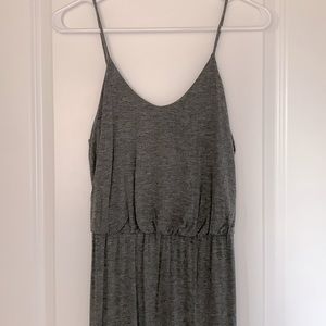 Grey Maxi Dress with Slit